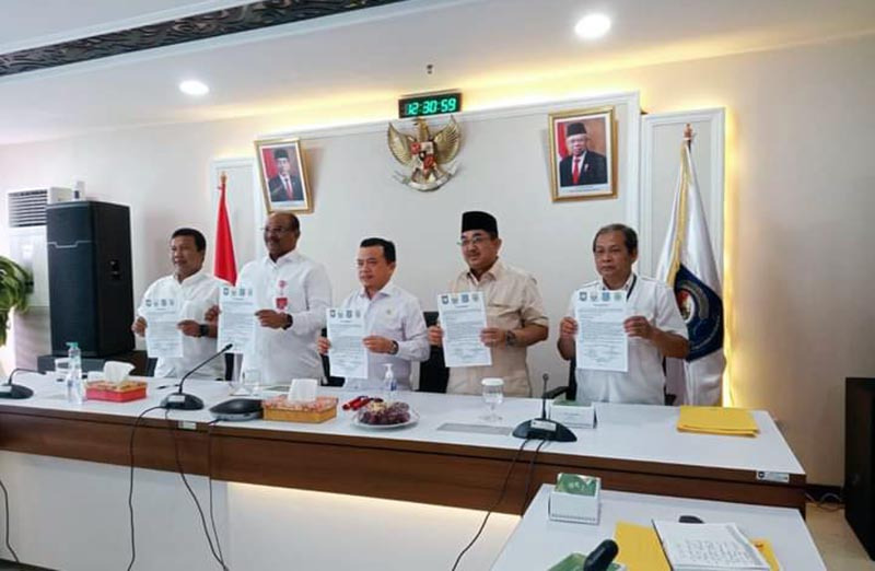 Gubernur Jambi, Bupati Tanjabar dan Bupati Tanjabtim dalam Pertemuan Terbatas di Kemendagri membahas Tapal Batas, Rabu (31/5/23). FOTO : Istimewa