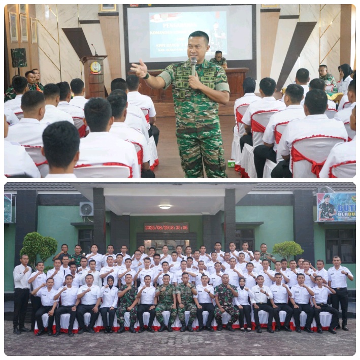 Komandan Kodim 0416/Bungo Tebo, Letkol Inf Dedy Pungky Irawanto, S.I.P., M.I.Pol., memberikan pembekalan dan pengarahan kepada peserta Sarjana Penggerak Pembangunan Indonesia (SPPI) bertempat di Aula Sudirman Makodim 0416/Bute.(INJ/Ist)