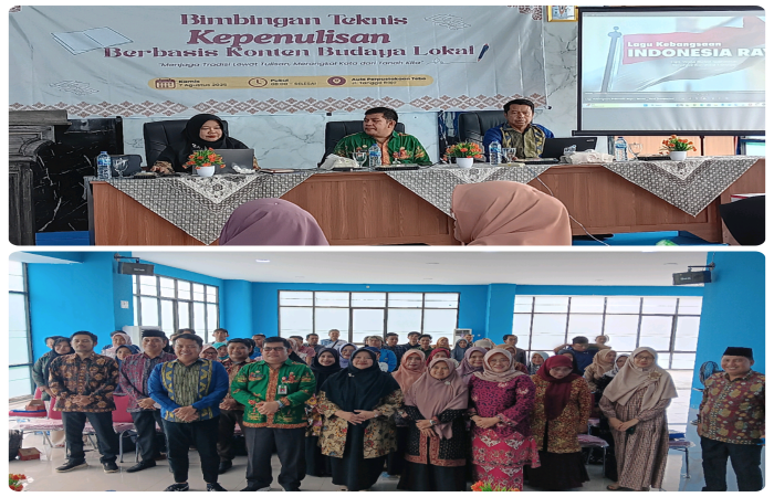 Suasana kegiatan Bimbingan Teknis (Bimtek) Kepenulisan Berbasis Konten Budaya Lokal yang diselenggarakan oleh Dinas Perpustakaan dan Kearsipan Kabupaten Tebo, Kamis (7/8/2025), bertempat di Aula Perpustakaan Daerah Kabupaten Tebo.(INJ/Andrey)