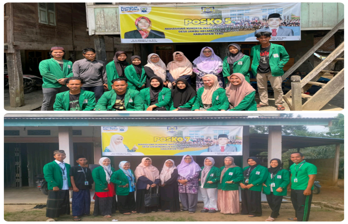 Tim Monitoring dan Evaluasi (Monev) dari Institut Agama Islam (IAI) Tebo berfoto bersama mahasiswa peserta Kuliah Kerja Nyata (KUKERTA) di Posko 5 Desa Jambu, Kecamatan Tebo Ulu (foto atas), dan di Posko 7 Desa Giriwinangun, Kecamatan Rimbo Ilir (foto bawah), Jumat (08/08/2025). Kegiatan ini dilakukan untuk memantau pelaksanaan program kerja serta memberikan pendampingan langsung kepada mahasiswa di lapangan.(INJ/Ist)